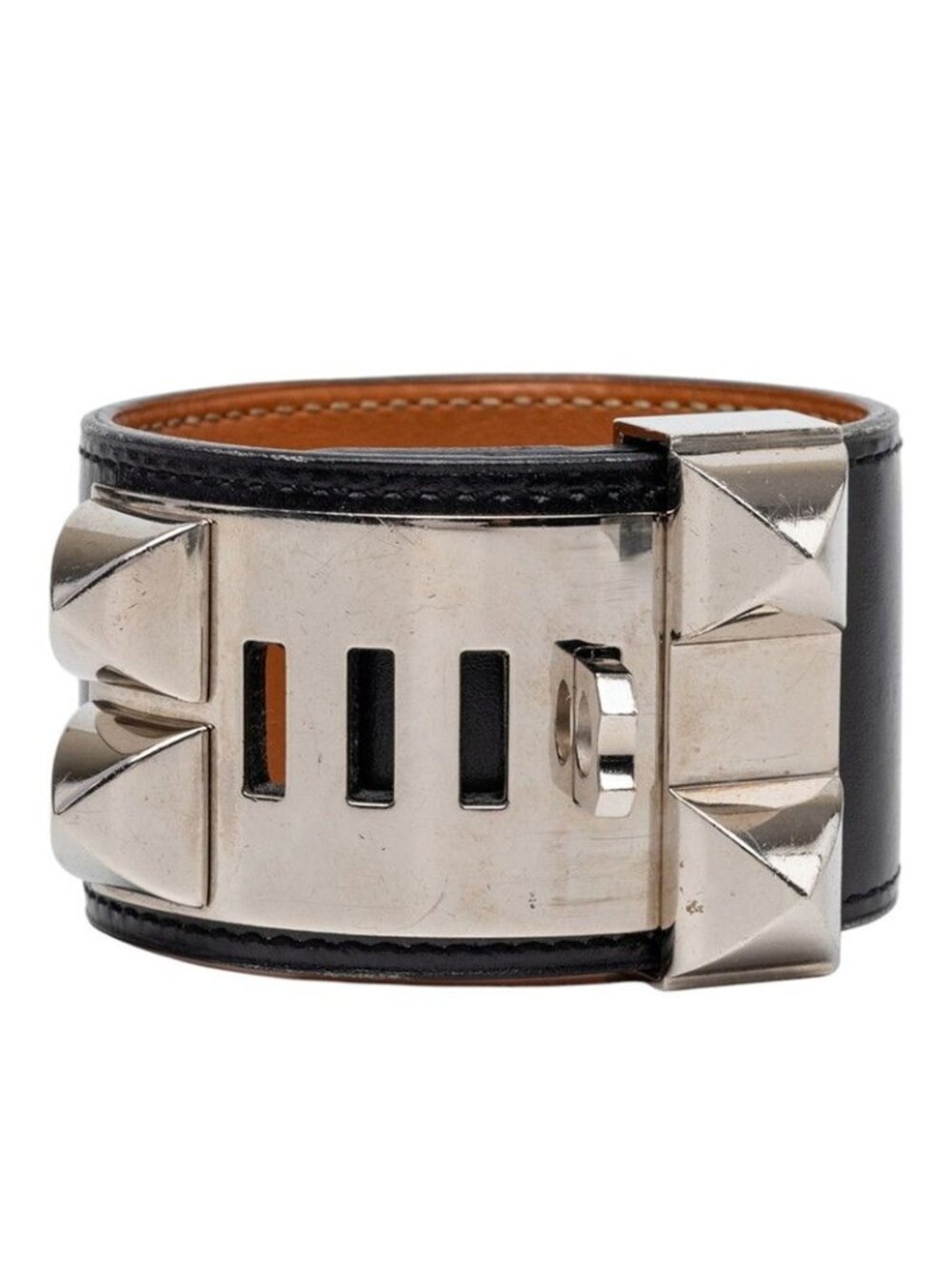 Hermes Collier de Chien Bracelet S Black Box Calf